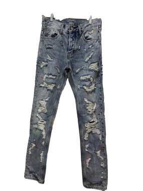 MNML SZ 30 distressed light wash jeans